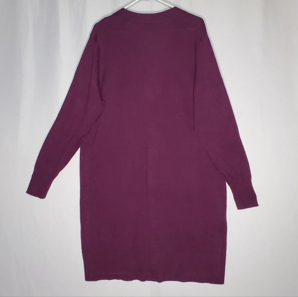 D&Co Duster Cardigan Womens XL  Button Vneck Pocket Longline Preppy Longline - Picture 2 of 9